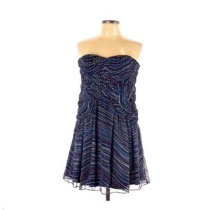 Bcbg striped strapless dress